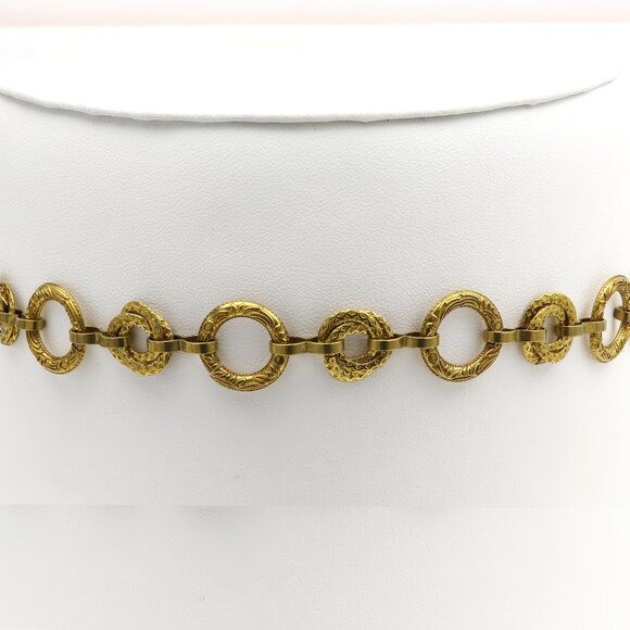 Chain Choker Necklace Adjustable Length Trendy Chokers circles design (#35) - Picture 7 of 10